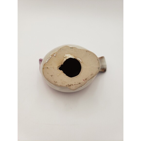 Vintage Ceramic Bird Figurine Red & Off White Or Light Beige 4" Unmarked - Picture 7 of 10